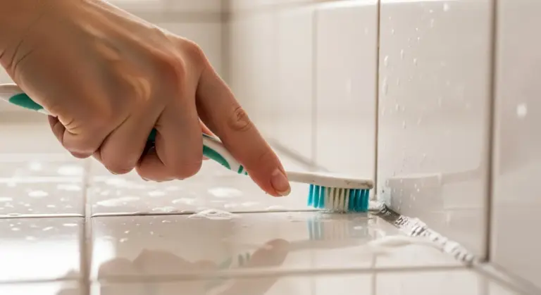 Nettoyer des joints de carrelage à la brosse à dent