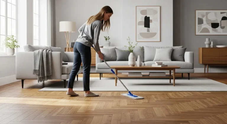 Nettoyage de mon parquet avec du savon noir