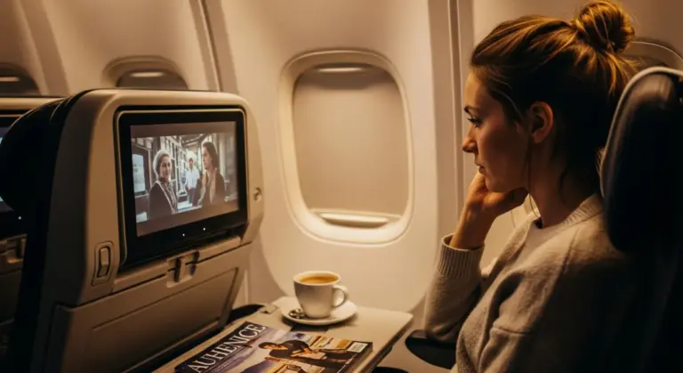 Regarder un film dans l'avion