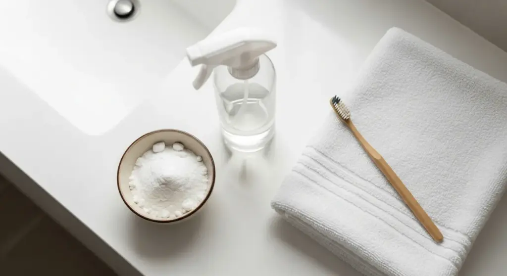 Nettoyage des joints de carrelage avec des produits naturels comme du bicarbonate