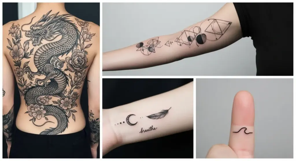 Différentes tailles de tatouages