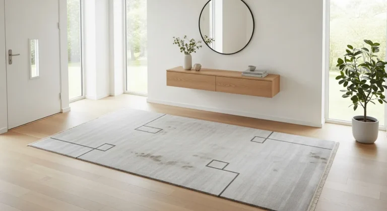 Tapis en laine taché