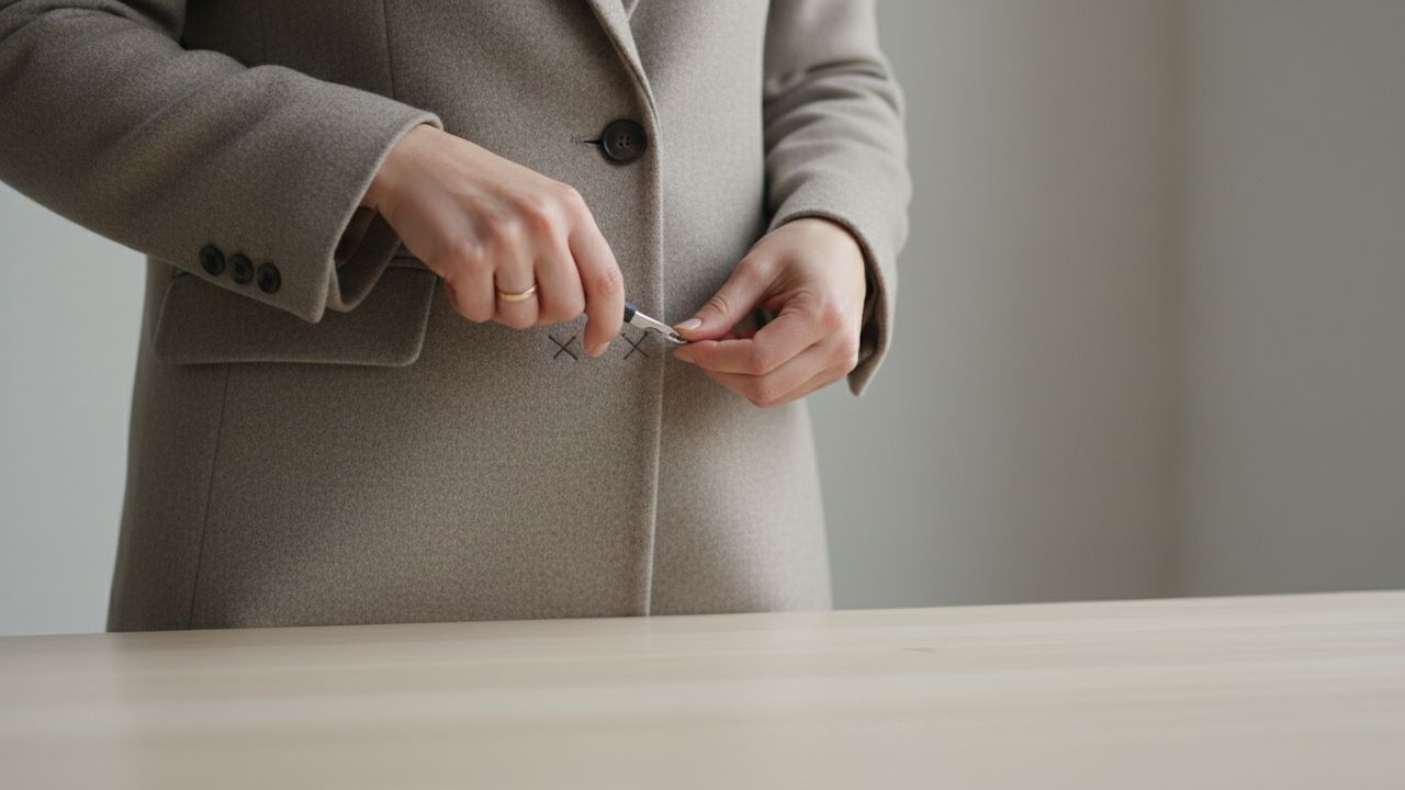 Manteau neuf avec les poches cousues