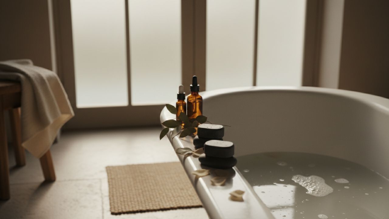 Savons au bords d'une baignoire