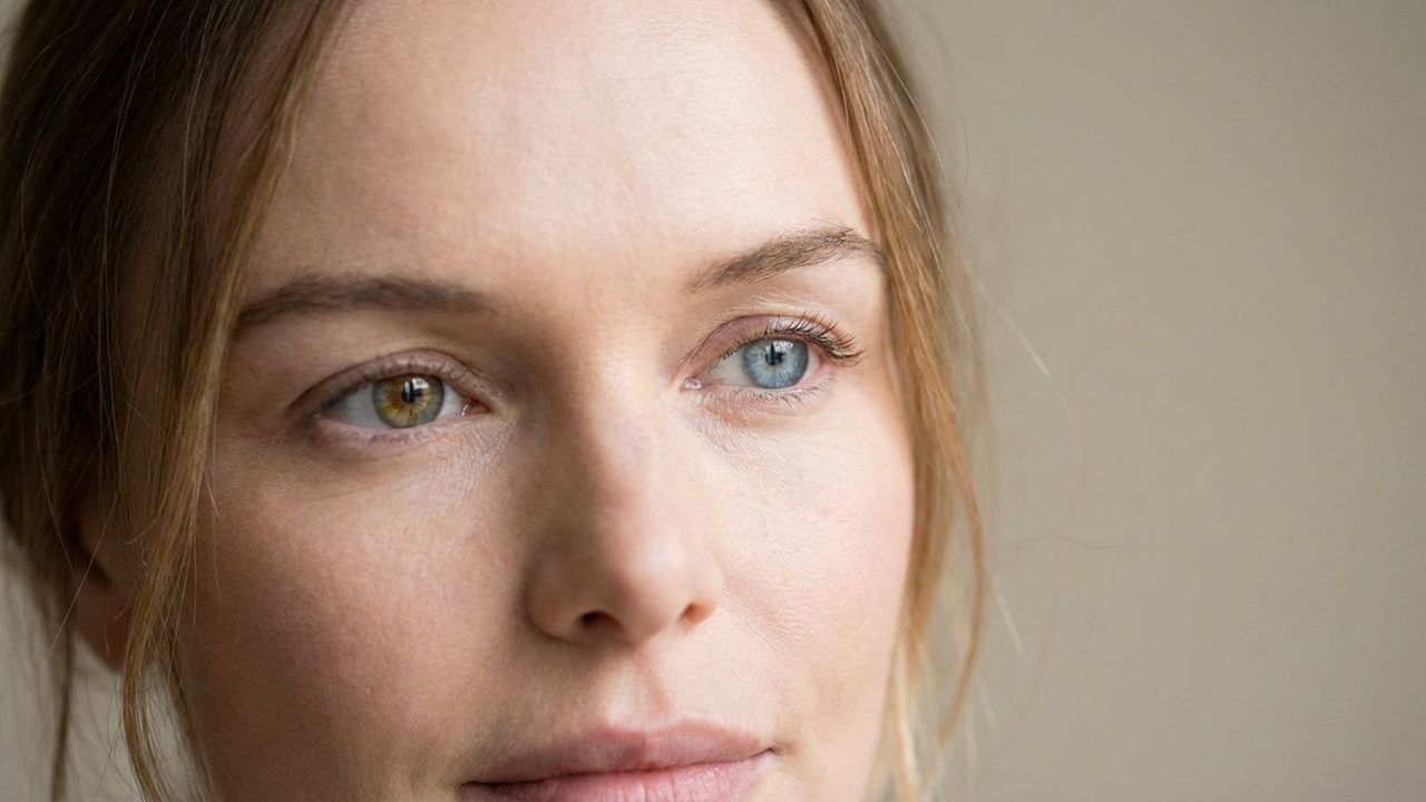 Yeux vairons vert et bleu