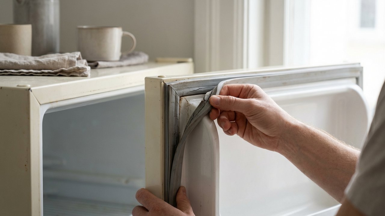 Dépose du joint défaillant d'une porte de réfrigérateur