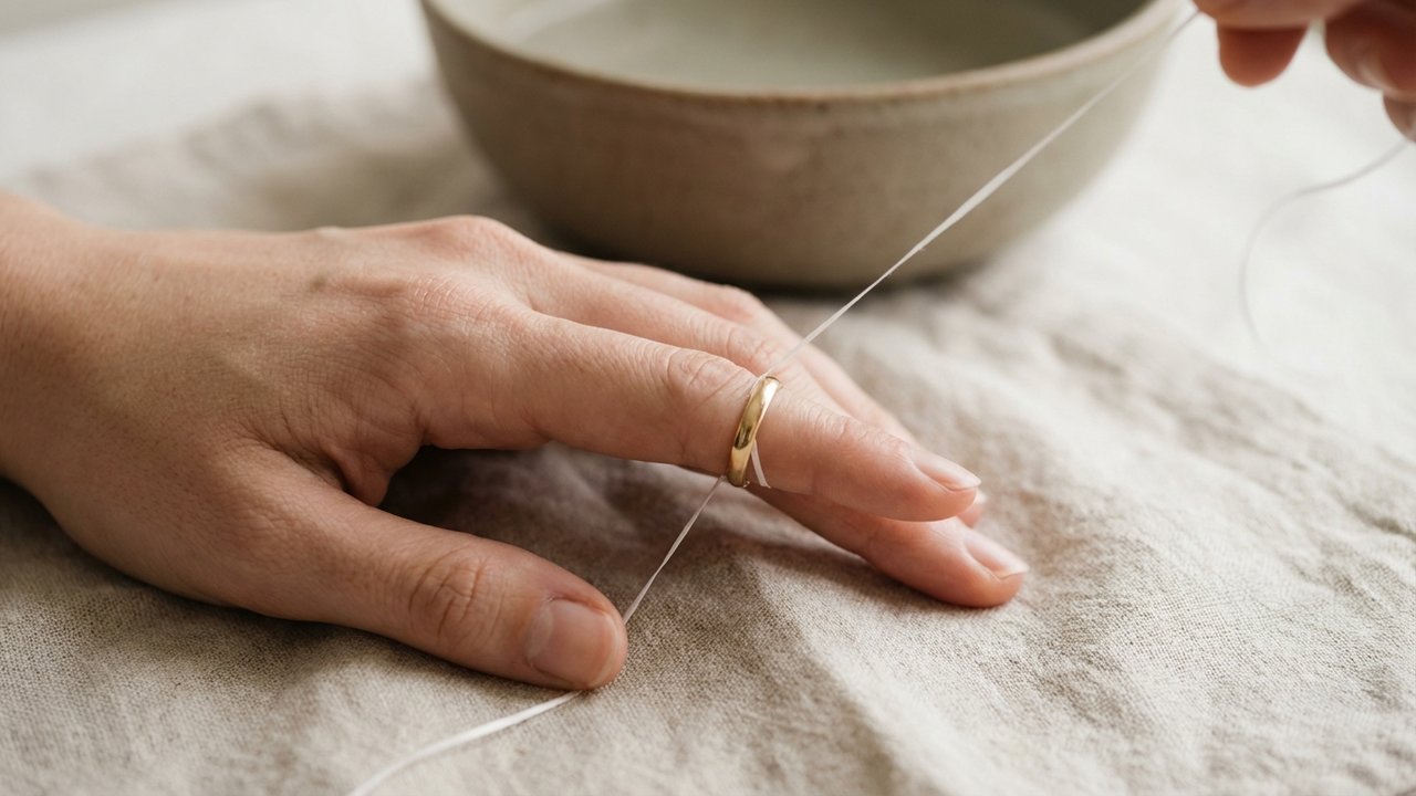 Enroulement du fil autour d'une bague coincée pour la retirer