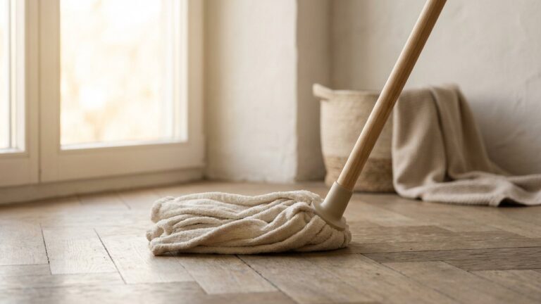 Balai microfibre pour l'entretien du parquet flottant