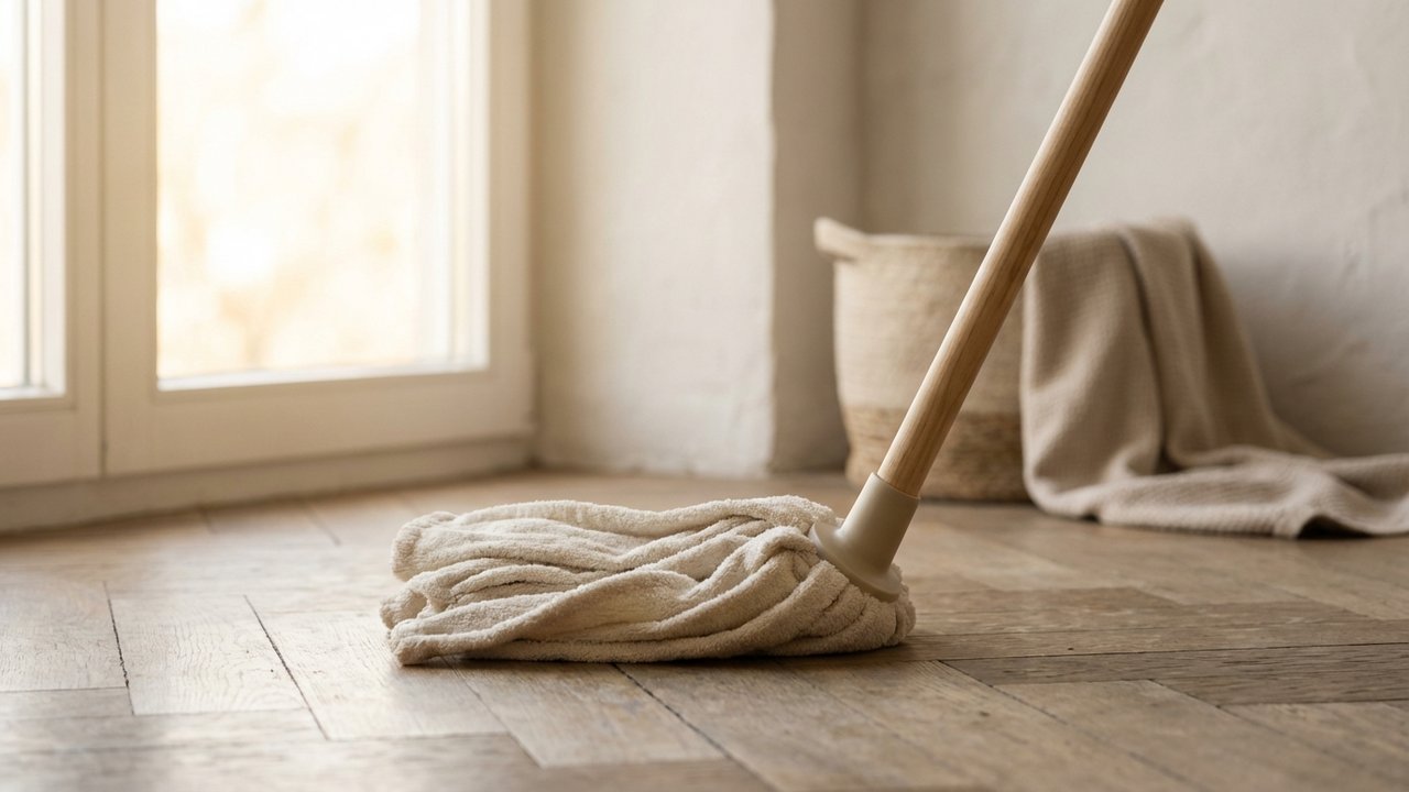 Balai microfibre pour l'entretien du parquet flottant