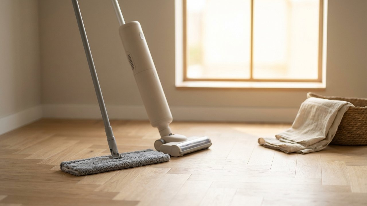 Outils de dépoussiérage : balai microfibre et aspirateur pour parquet