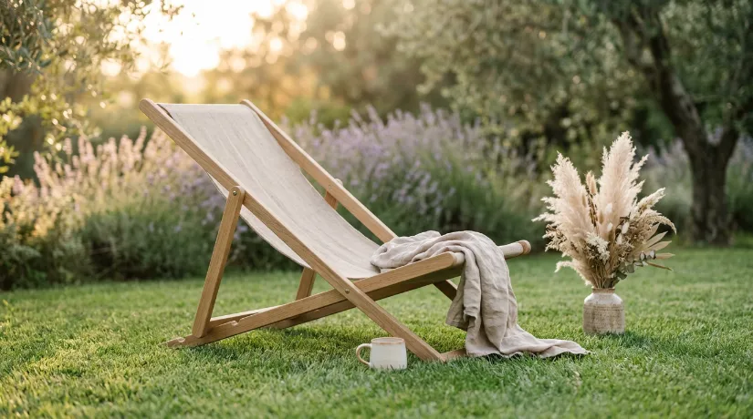 Joli transat stable dans un jardin