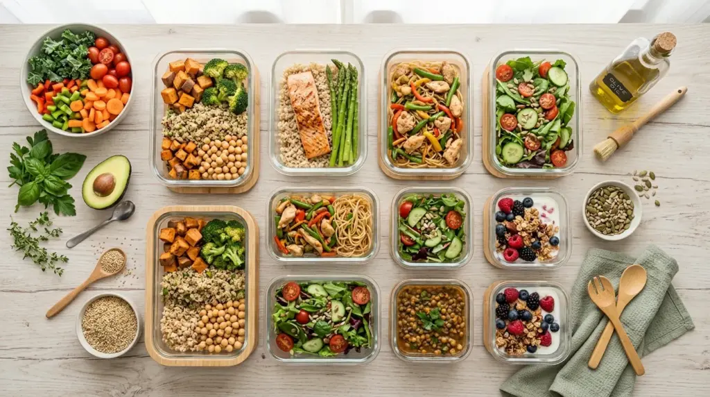 Repas dans des boîtes préparés à l'avance pour la semaine