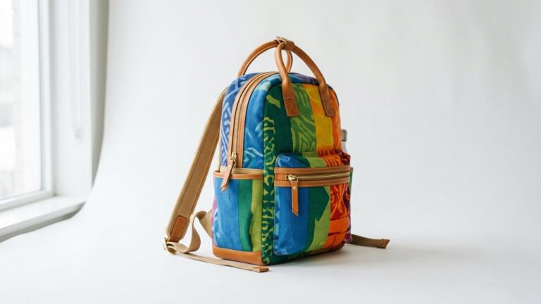 Sac à dos tendance aux couleurs pastels et matière velours côtelé