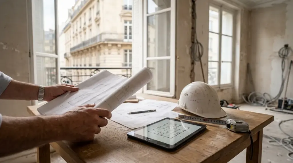 Travaux de rénovation dans un appartement