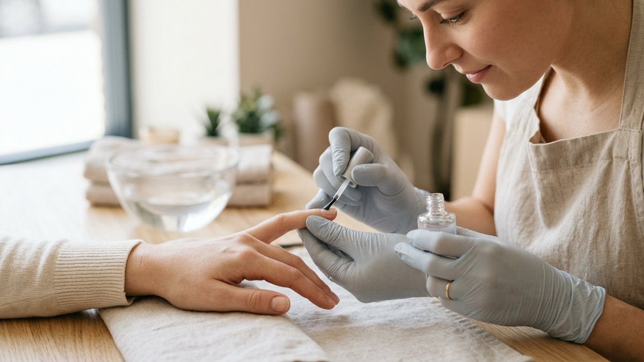 Application de base sans contact avec les cuticules et la peau