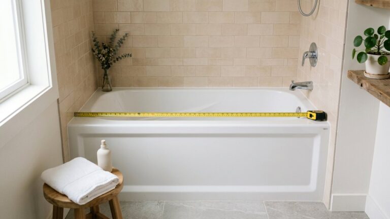 Baignoire rectangulaire standard avec ses dimensions de longueur, largeur et profondeur