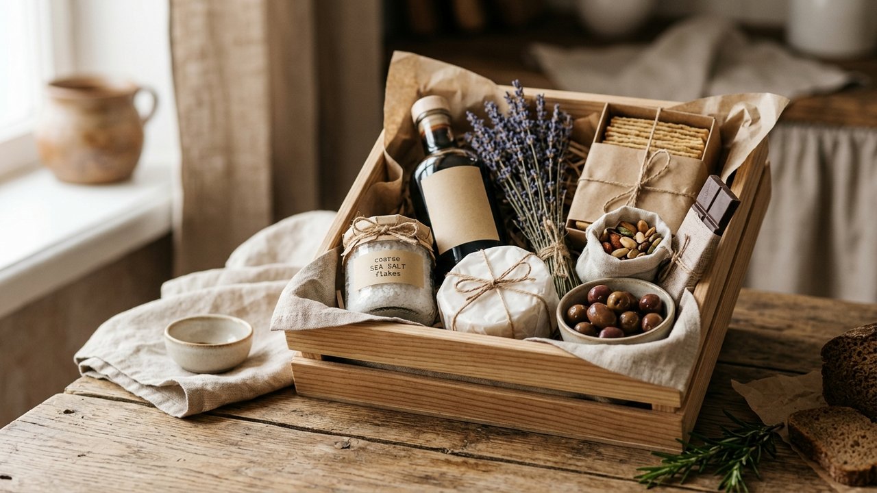 Coffret cadeau gourmand avec produits artisanaux pour maman