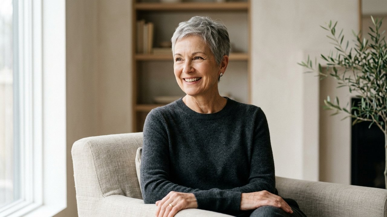 Coupe pixie rajeunissante pour femme de 60 ans