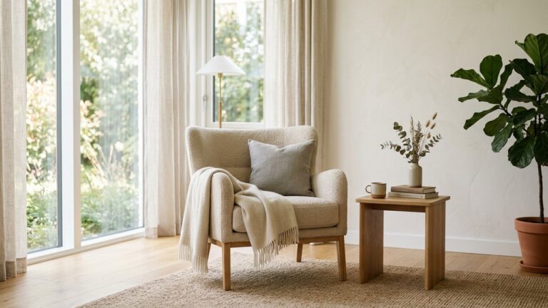 Fauteuil de salon structurant un espace détente moderne