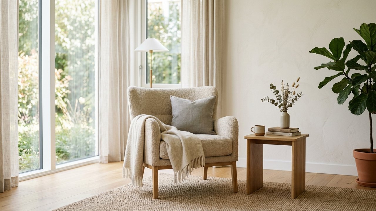 Fauteuil de salon structurant un espace détente moderne