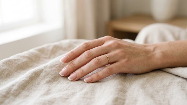 French manucure réussie avec pointe blanche et base nude
