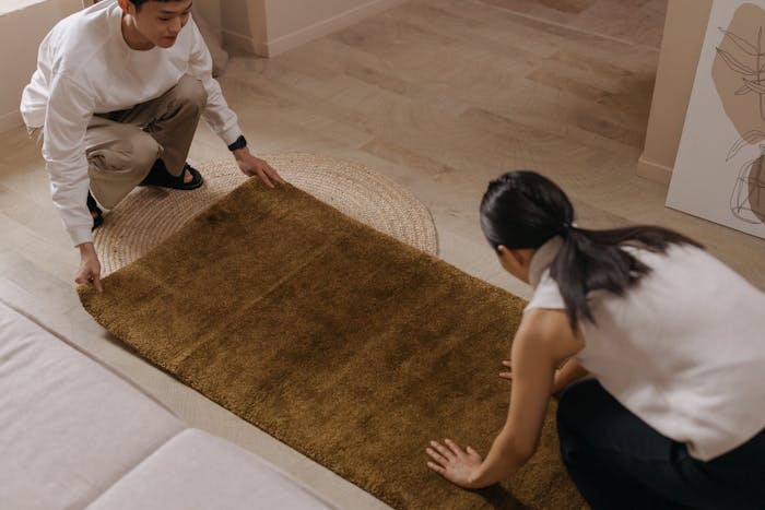 Pose d'un tapis