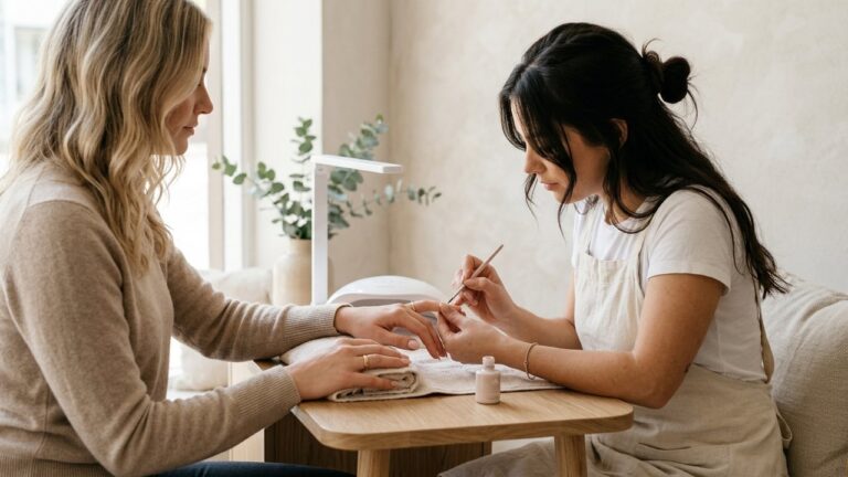 Application de vernis semi-permanent sur les ongles