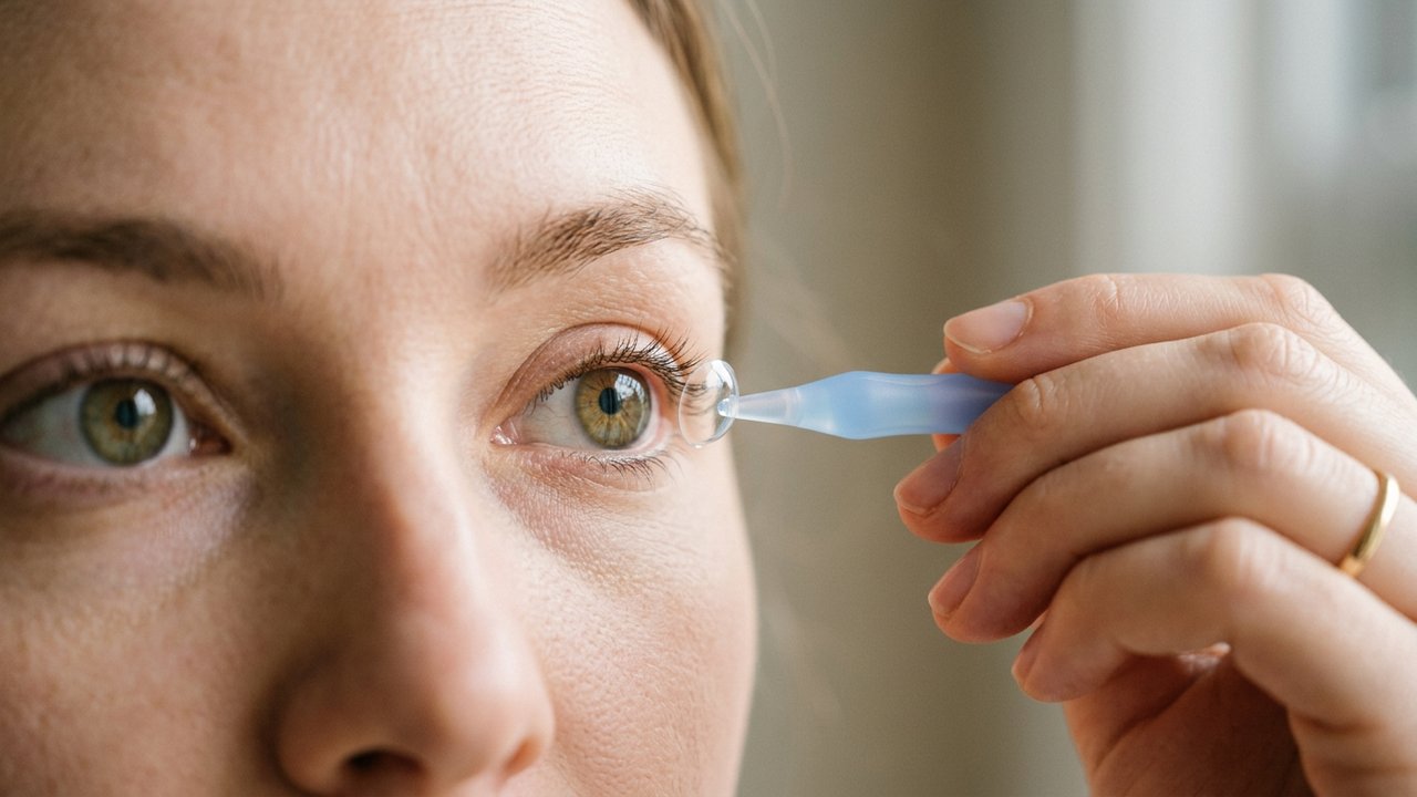 Utilisation d'un applicateur pour poser une lentille rigide