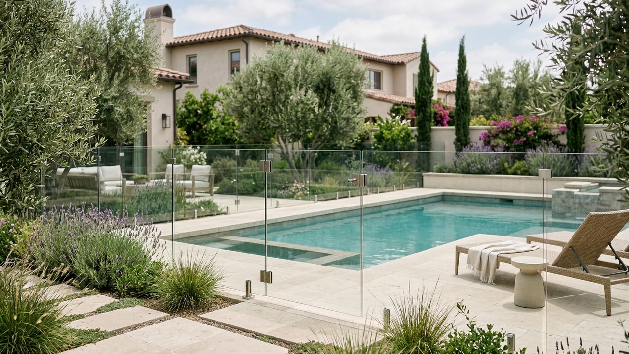 Piscine sécurisée avec une barrière de protection