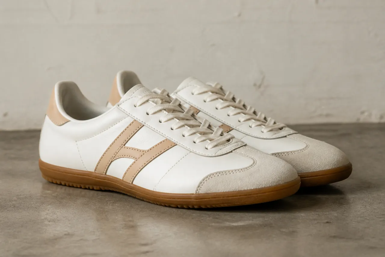 Sneaker femme retro slim, silhouette tendance de saison