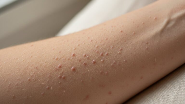 Texture de peau atteinte de kératose pilaire sur le bras